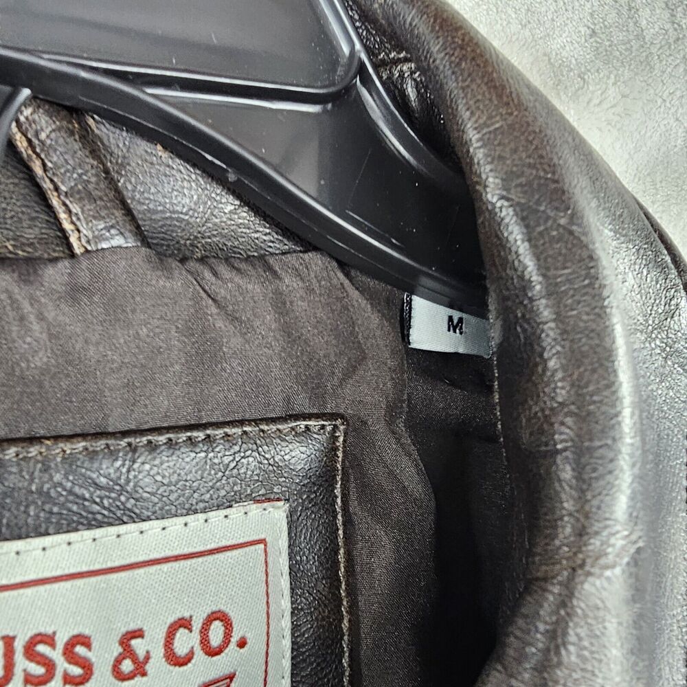 Levi's‎ Faux Leather Jacket Mens Medium Brown Trucker Moto Coat - Picture 3 of 7